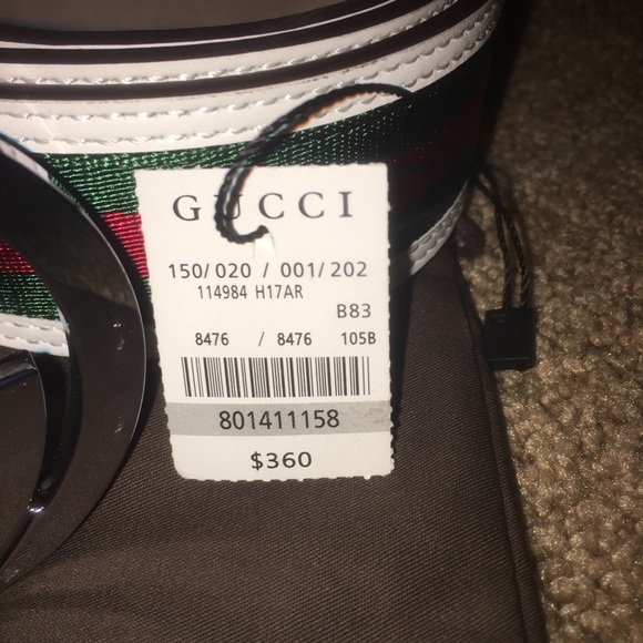 White, Green, and Red Gucci Belt - Picture 3 of 5